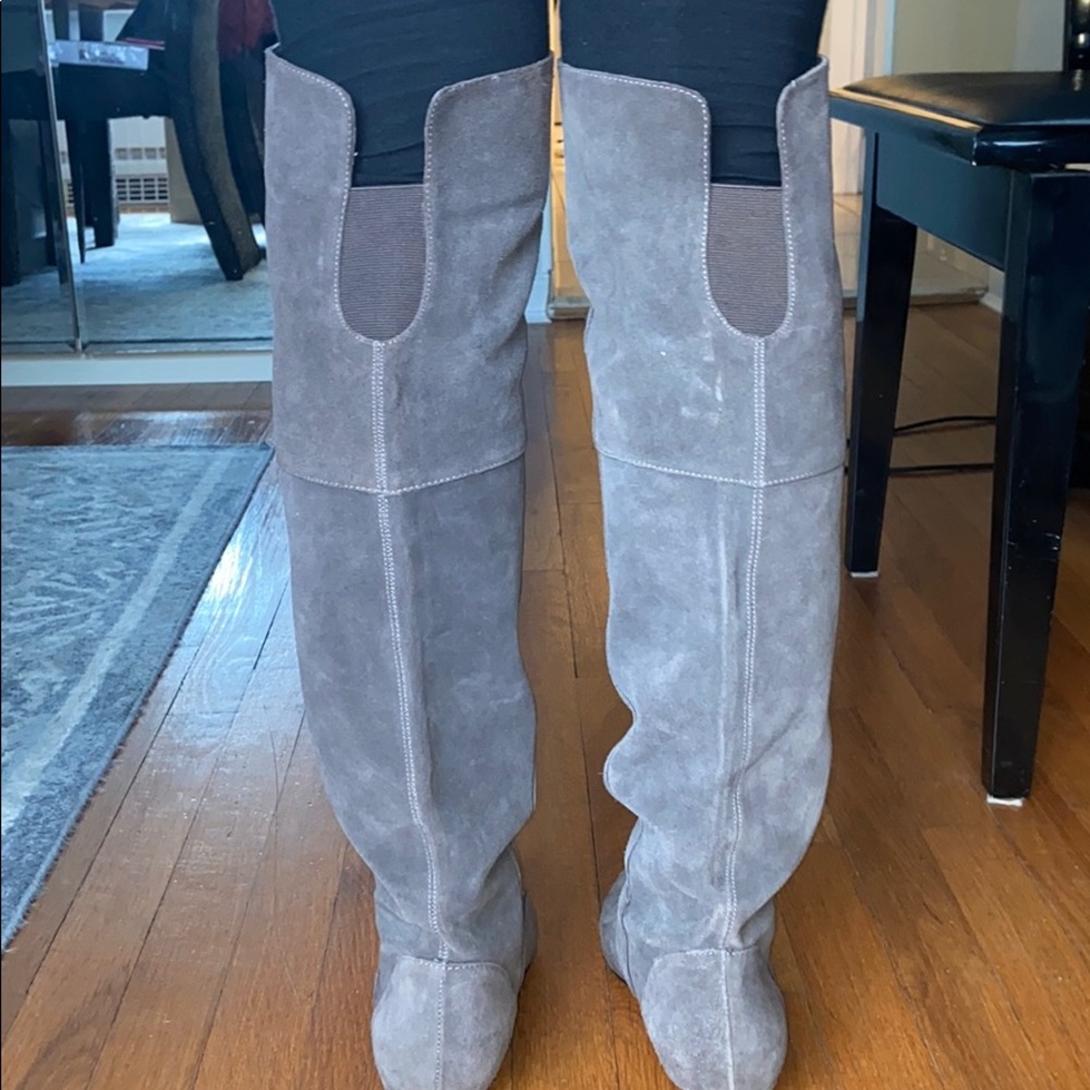 Gray Suede Boots - Picture 3 of 5